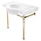 Fauceture VPB1372ST Templeton 37" Ceramic Console Table W/ SS Legs, White/Brass VPB1372ST - alternate 1